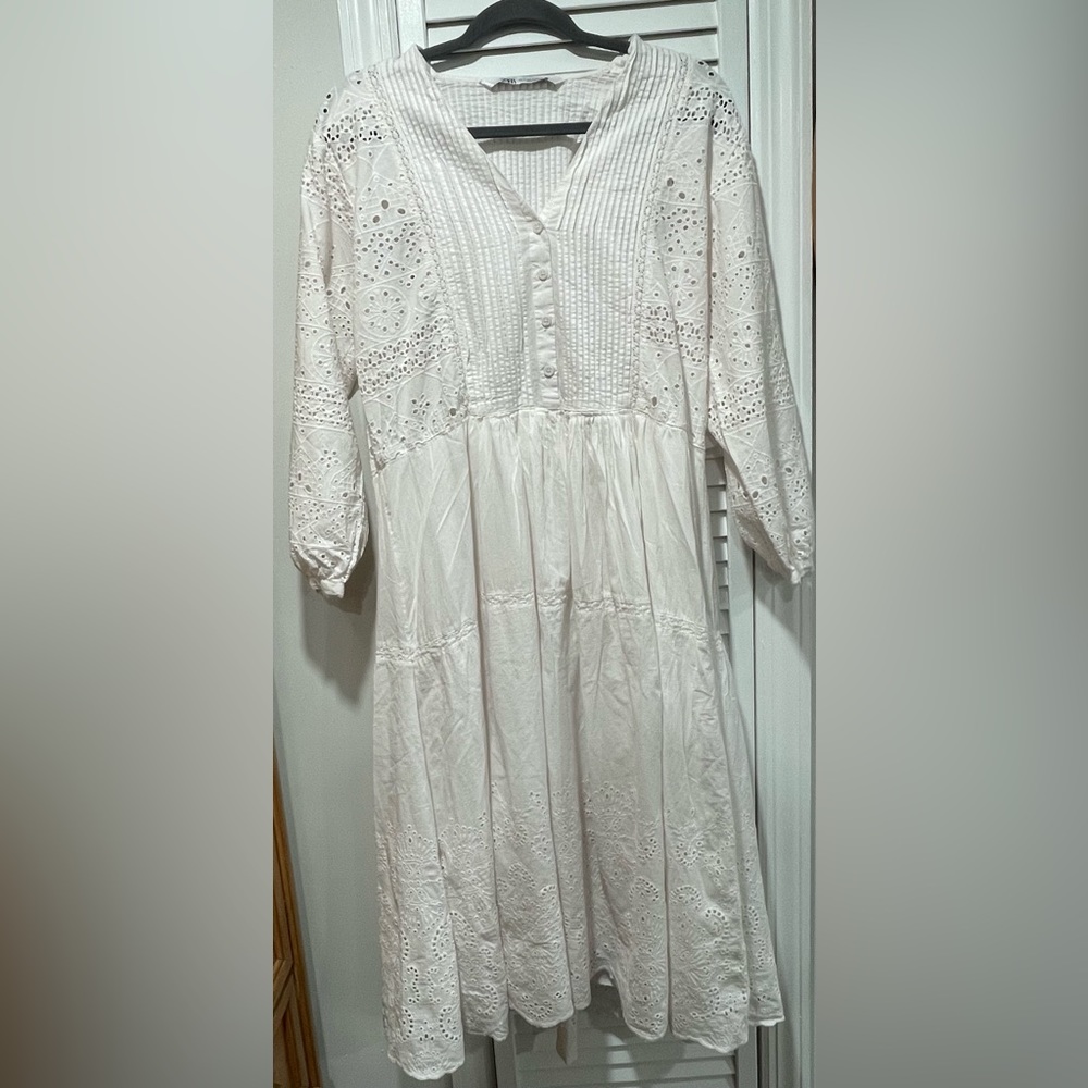 A Long White Lace Dress